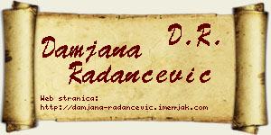 Damjana Radančević vizit kartica